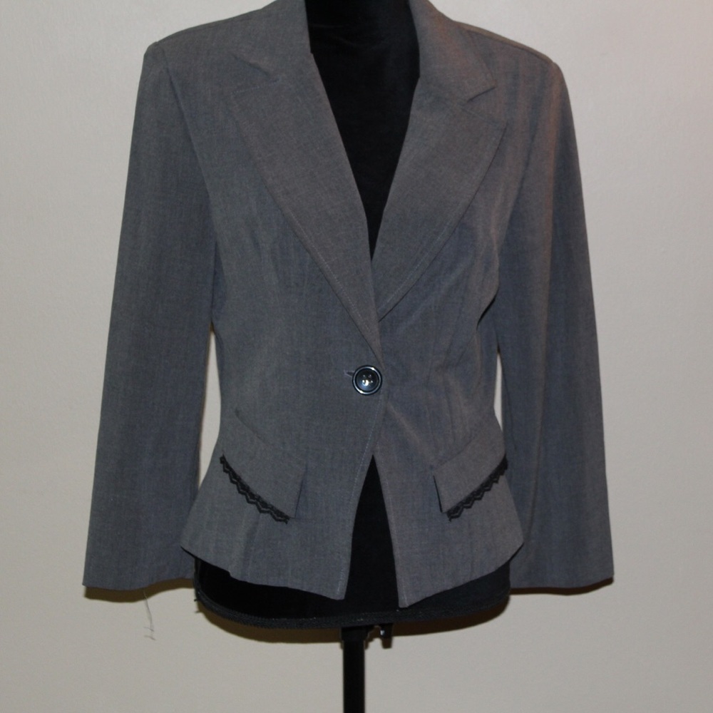 Grey with black Lace Blazer